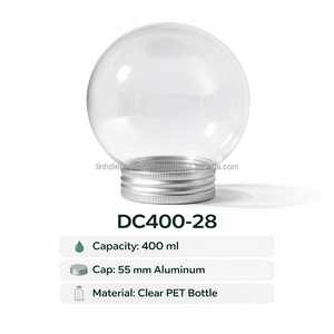 ขวดพลาสติกใส PET DC400-28 ขนาด 400 มล. พร้อมฝาอลูมิเนียม สำหรับบรรจุภัณฑ์เครื่องดื่มที่ปลอดภัยต่ออาหาร - Product Image 2