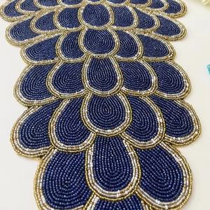 Decorative Seed Bead Embroidery Table Runner For Classy Table Settings Handmade Festive Beaded Table Runner For Gift USE - Product Image 1