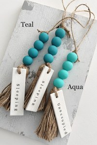 Colorful Glass Bead Hanging Garland for Boho Home Decor Handmade Wooden Bead Garland Hanging Wall Decoration - Product Image 5