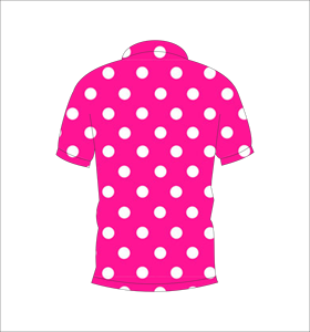 Mens Bright Pink White Polka Dot Polo Shirt Custom Sublimation Short Sleeve Summer Casual Breathable Lightweight Golf Shirt - Product Image 2