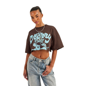 T-shirts courts déchirés pour femmes en coton lourd 80/20 coton/polyester, personnalisables par sérigraphie, style streetwear, vente en gros - Product Image 4