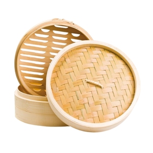 Cesta Vaporera de Bambú Ecológica y Sostenible de Alta Calidad Premium con Tapa de Vidrio de Alta Calidad - Product Image 1