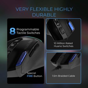 Blaze Ultra Value 8 Button Programmable Gaming <b>Mouse</b> with 1000Hz Polling Rate - Product Image 3