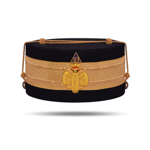 Chapeau Unisexe Réglable et Respirant en Coton 100% Brodé à la Main avec Ailes et Couronne du 33e Degré Maçonnique, Régalia Personnalisée de Haute Qualité - Product Image 1
