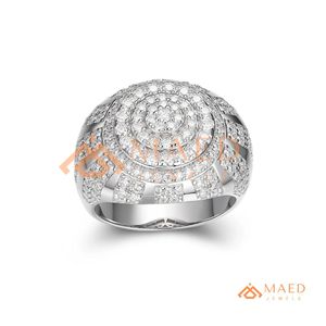 Mens Silver Tone Iced CZ Dome <b>Ring</b> Luxury Hip Hop <b>Statement</b> <b>Ring</b> Fashion Jewelry Gift for Men - Product Image 5