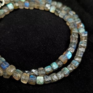 Blue Fire Labradorite Box Shape Beaded Necklace Flashy Labradorite Stone <b>Choker</b> For Women Wholesale Bulk Fashion Jewelry - Product Image 3