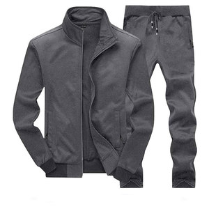 Ensembles de survêtements d'hiver personnalisés pour hommes avec fermeture éclair, pour l'entraînement, le fitness et le sport, comprenant un pantalon de survêtement et un sweat à capuche, ensemble deux pièces, en promotion - Product Image 1