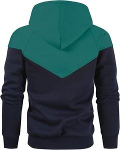 <b>Men's</b> Fleece Pullover <b>Hoodies</b> Winter Fashion Casual Color Block Hooded <b>Sweatshirt</b> with Pockets - Product Image 2