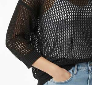 Blusa de Mujer de Manga Corta y Larga, Holgada, Transpirable, Ecológica, Estilo Vintage, con Decoración de Agujeros, 100% Poliéster Tejido - Product Image 5