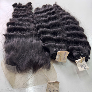 Prix usine 100% brut vierge vietnamien trame humaine dentelle paquet lâche vague profonde couleur naturelle Super Double dessiné Extensions de cheveux - Product Image 2