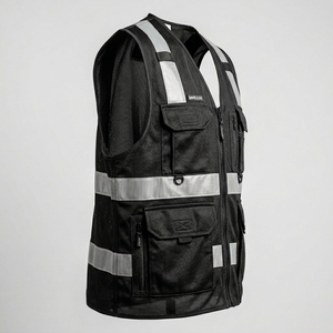Wholesale 100% Polyester Reflective <b>Security</b> Vest High Visibility Custom Safety Clothing Multiple Pockets - Product Image 4