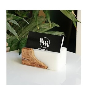 Hexagon Wood Business Card Holder Personalized Other Home Storage & Organization Wood Business Card Holder For Office Use - Product Image 1