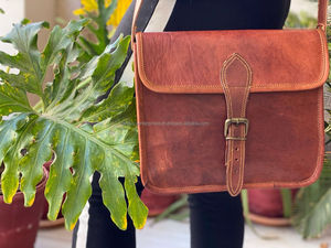 New Handcrafted Genuine Goat Leather Handbag Handcrafted Shoulder <b>Bag</b> <b>for</b> <b>Men</b> & Women Vintage Full Grain Leather Crossbody <b>Bags</b> - Product Image 2