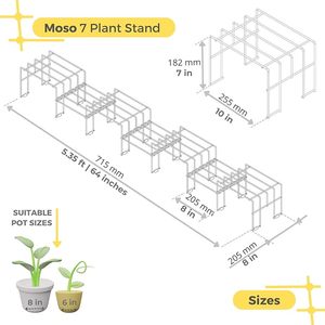 Modern <b>Metal</b> <b>Flower</b> <b>Stands</b> With Powder Coated Finish For Indoor Plants Home Decor Minimalist Design Square Pattern - Product Image 2