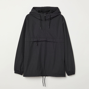 Veste coupe-vent légère en polyester et élasthanne, fournisseur en gros de vêtements de sport athlétiques, vêtements de course en plein air, anorak noir - Product Image 4