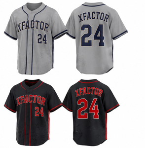 Maillot de baseball XFACTOR 24 pour homme, manches courtes, rayé, polyester respirant, coupe classique, toutes saisons, impression du nom de l'équipe - Product Image 5