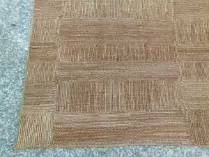 Tapis en jute artisanal écologique de designer, en fibres naturelles, jacquard patchwork, avec support en latex, tissage plat traditionnel - Product Image 2