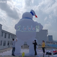 Modèle publicitaire gonflable Marshmallow Man Ghostbusters avec LED pour événements festifs, décorations d'Halloween de 8 m, en tissu Oxford, avec souffleur