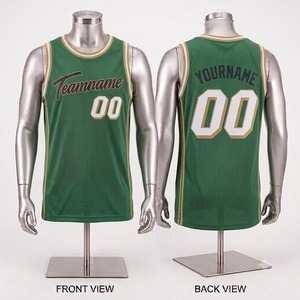 Maillot de basket vert personnalisé sans manches en mesh sublimé avec nom d'équipe 00, respirant, unisexe, pour adulte - Product Image 1