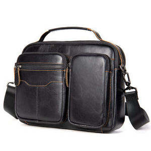 Maletín moderno impermeable de cuero genuino para hombre, nueva moda, gran capacidad, bolso cruzado para portátil, portátil para el trabajo y el ocio - Product Image 2