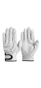 Goatskin Leather Work Gloves (EN388 Certified)-Wing Thumb Cotton Liner Reinforced Palm Elastic <b>Wristlet</b> Size L for - Product Image 1