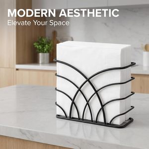 Black Napkin Holder Vertical Metal <b>Wire</b> <b>Basket</b> Decorative Paper Towel Dispenser Tabletop Cocktail Tissue Rack Dining Organizer - Product Image 3