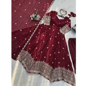 Ensemble palazzo et robe de soirée pour femme, très demandé, sans plis, idéal pour les mariages et les soirées, disponible au meilleur prix - Product Image 1