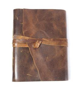 Vintage White Cotton Blank Leather Journal Unique Handmade Hardcover Notebook with Strap Daily Dairy Thread Sewing - Product Image 4