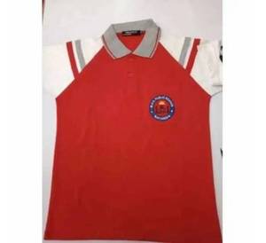 Camisa Polo Escolar para Niños, Color Rojo, Bloques de Color, Algodón Piqué, Manga Corta, con Logotipo Personalizado, Precio Económico - Product Image 1