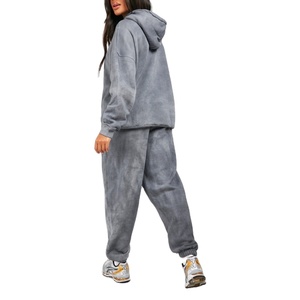 Mode chaude Street Wear 2 pièces ensemble personnaliser sweat à capuche survêtement femmes surdimensionné français éponge survêtement 2026 - Product Image 2
