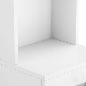Mobile da Barbiere Moderno Bianco in MDF con 5 Scomparti, 1 Cassetto e 1 Anta per Arredamento Salone, con Elegante Design a Specchio - Product Image 5