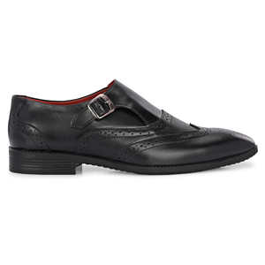 รองเท้าเดรสแบบ Monk Strap ของ Asken Atelier สำหรับผู้ชาย สีดำ หนังแท้ หัวแหลม ปิดด้วยหัวเข็มขัด สวมใส่สบาย กันลื่น เหมาะสำหรับงานแต่งงานและงานปาร์ตี้ทุกประเภท - Product Image 2