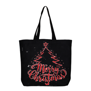 Sacs à provisions en toile de coton biodégradable imprimés personnalisés Cadeau de Noël Poignée de transport Accessoire de transport à l'épaule - Product Image 1