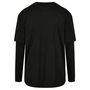 ผู้ผลิตเสื้อยืดแขนยาวสองชั้นแบบแห้งเร็ว ผ้าฝ้ายปักลายทรงบ็อกซี่ ครอปท็อปสำหรับผู้ชาย รับผลิตตามสั่งขายส่ง - Product Image 2