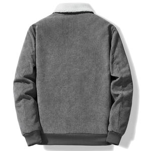 เสื้อแจ็คเก็ตบอมเบอร์ขนสัตว์บางสำหรับฤดูหนาว แขนยาว คุณภาพสูง ขายส่งแฟชั่นสำหรับผู้ชาย ขี่มอเตอร์ไซค์ได้ กันน้ำ รับผลิตตามแบบ OEM - Product Image 2