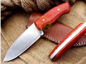 New Arrival Carbon Steel Fixed Blade Hunting <b>Knife</b> with <b>Bone</b> <b>Handle</b> & Leather Sheath Outdoor Camping Tool DIY OEM - Product Image 3