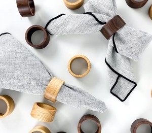 Anillos de servilleta redondos de madera. Decoración de Mesa para Bodas y Fiestas - Product Image 2