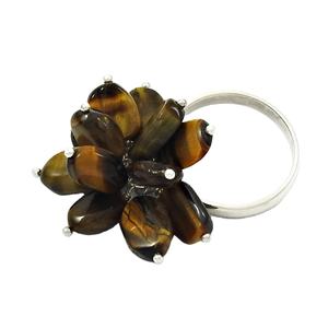 New Arrival Luxury Design 925 Sterling Silver Natural <b>Tiger's</b> <b>Eye</b> Gemstone Beaded <b>Ring</b> Handmade Bohemian Jewelry Bulk Suppliers - Product Image 1
