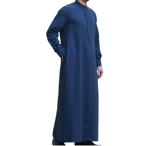 Qamis Arabe Islamique Marocain Qatari Bleu pour Hommes, Robes Modestes, Vêtements Thobe, Thobe Personnalisé pour Hommes, Thobes Modestes Musulmanes pour Hommes - Product Image 1