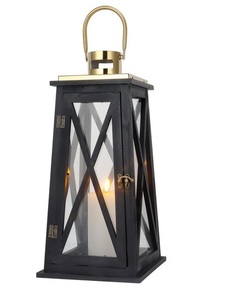 Handmade Factory Bulk Selling Wooden Metal & Glass <b>Lantern</b> <b>Large</b> size With Black &Gold Finish <b>Lantern</b> for Outdoor & Home Decor - Product Image 1