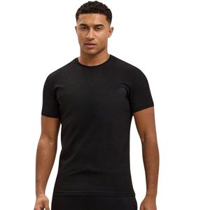 Camiseta Básica Negra para Hombre, Cuello Redondo, Manga Corta, Ajustada, Estilo Casual Urbano - Product Image 1