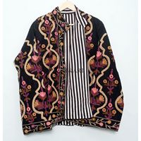 Veste matelassée Cotrise luxueuse brodée à la main, respirante, épaisse, 100% coton, avec détails floraux complexes, intemporelle, automne-hiver