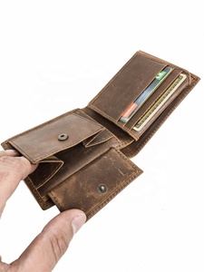 Classic <b>Brown</b> Slim Minimalist Men's Genuine Leather <b>Wallet</b> LWM-0003 Custom Logo for Travel - Product Image 3