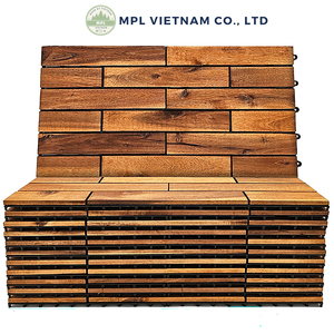 Acacia Wood Interlocking Deck Tiles 24 X 12 Long Boards Waterproof Balcony Flooring for Garden Application Smooth <b>Square</b> Tiles - Product Image 5