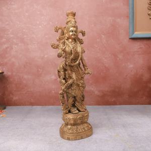 Estatua de dúo divino Radha Krishna, regalo religioso indio detallado fino para festivales, además de la habitación Puja, estatuas de ídolo de Metal duraderas - Product Image 4