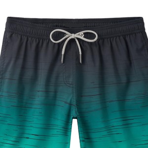 <b>Men</b>’s Green Gradient Sublimated Printed Swim Shorts Quick Dry Beach <b>Trunks</b>, Summer Surf and Pool Swimwear with Drawstring Waist - Product Image 3