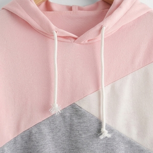 Nouveau style – Sweat-shirt court pour femme, décontracté, à manches longues, gris, rose, blanc, tricoté, pour l'automne - Product Image 4