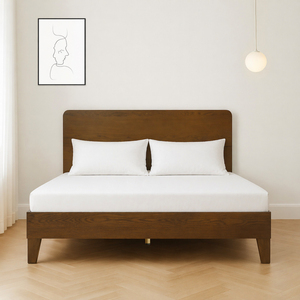 Wholesale OEM/ODM Minimalist <b>Solid</b> Oak <b>Wood</b> <b>Bed</b> Frame Eco-Friendly Bedroom Furniture Wooden Platform <b>Bed</b> Vietnam-made - Product Image 5