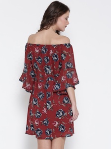 Custom Collection ODM Breathable Summer <b>Chiffon</b> Women's Floral Short Puff Sleeve A-Line <b>Dresses</b> with Ruffles Natural Waist - Product Image 5
