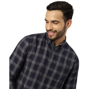 Chemise à col à motif à carreaux en pur coton pour homme – Chemise boutonnée décontractée à manches longues, douce et respirante pour un usage quotidien - Product Image 2